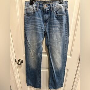 American Eagle Outfitters Men's Faded Blue Relaxed Jeans